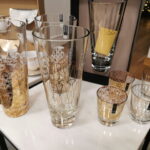 Szklanka - świecznik glamour zdobiona 24-karatowym złotem | wzór 004 | FIRST GOLD