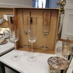 Szklanka - świecznik glamour zdobiona 24-karatowym złotem | wzór 004 | FIRST GOLD