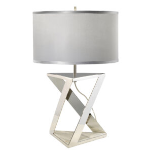 Lampa stołowa glamour Aegeus 1 nowojorska hamptons biały marmur polerowany nikiel