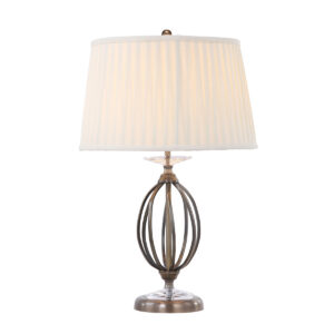Lampa stołowa glamour Aegean 1 klasyczna nowojorska hamptons postarzany mosiądz