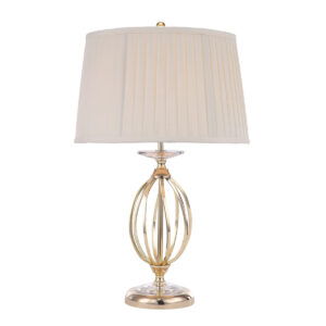 Lampa stołowa glamour Aegean 1 klasyczna nowojorska hamptons polerowany mosiądz