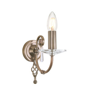 Kinkiet lampa ścienna glamour Aegean 1 klasyczny nowojorski hamptons postarzany mosiądz