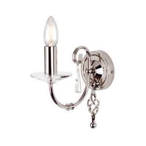Kinkiet lampa ścienna glamour Aegean 1 klasyczny nowojorski hamptons polerowany nikiel