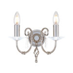 Kinkiet lampa ścienna glamour Aegean 2 klasyczny nowojorski hamptons polerowany nikiel