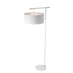 Lampa podłogowa glamour Balance 1 nowoczesna retro biały polerowany nikiel