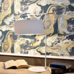 Lampa stołowa glamour Balance 1 nowoczesna retro biały polerowany nikiel