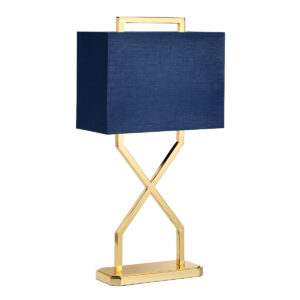Elegancka lampa stołowa glamour Cross 1 nowojorska hamptons polerowane złoto