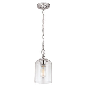 Mała lampa wisząca glamour Hounslow 1 nowoczesna modern classic polerowany nikiel
