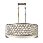 Lampa wisząca żyrandol glamour Lucia 3 klasyczna nowojorska modern classic oksydowane srebro