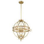 Lampa wisząca glamour Lemuria 3 Globe nowojorska klasyczna modern classic przecierane złoto