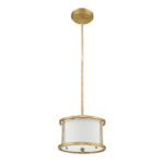 Mała lampa wisząca glamour Lemuria 1 nowojorska klasyczna modern classic przecierane złoto