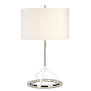 Lampa stołowa glamour Vicenza nowoczesna modern classic biały polerowany nikiel