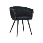 Fotel krzesło nowojorski nowoczesny glamour hamptons LARISSA BLACK czarny stelaż