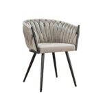 Fotel krzesło nowojorski nowoczesny glamour hamptons LARISSA BLACK czarny stelaż