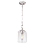Mała lampa wisząca glamour Hounslow 1 nowoczesna modern classic polerowany nikiel