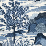 Tapeta hampton glamour Thibaut DAINTREE Blue on White