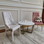 Krzesełko dziecięce glamour różowe w stylu Hamptons GLAMMY z linii PIERIS BEBE - na stanie