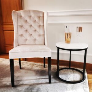 Krzesło PARIS nowojorskie pikowane glamour hamptons z linii CLASSIC - na stanie