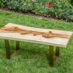 Stolik kawowy WALNUT GLOSS do salonu z plastra drewna z linii NATUREL
