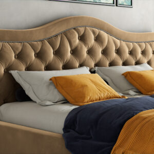 Łóżko WAVE wygodne nowoczesne nowojorskie glamour miodowe z linii CLASSIC