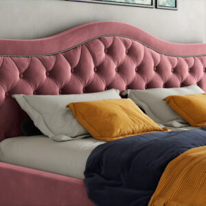 Łóżko WAVE wygodne nowoczesne nowojorskie glamour różowe z linii CLASSIC