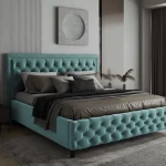 Łóżko SORRENTO wygodne nowoczesne nowojorskie glamour miodowe z linii CLASSIC