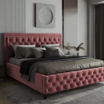 Łóżko SORRENTO wygodne nowoczesne nowojorskie glamour miodowe z linii CLASSIC