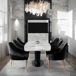 Krzesło ekskluzywne FELICE wygodne nowojorskie glamour czarne z linii CLASSIC - standard HOTELOWY