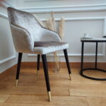 Krzesło ekskluzywne FELICE wygodne nowojorskie glamour złote z linii CLASSIC - standard HOTELOWY