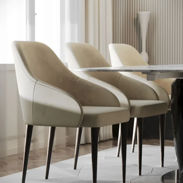 Krzesło ELEN PREMIUM eleganckie nowojorskie pikowane glamour ecru białe z linii CLASSIC - standard HOTELOWY