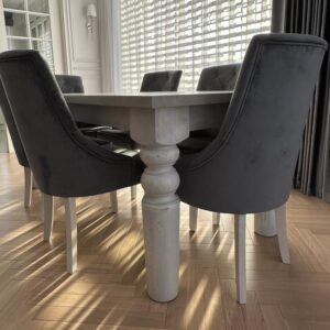 Stół jadalniany dębowy TOSCANA z toczoną rzeźbioną grubą masywną nogą klasyczny rozkładany z linii CLASSIC
