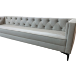 Wygodna mini sofa MELISSA do sypialni pikowana lub gładka klasyczna nowojorska glamour hamptons z linii ESCLUSIVO