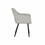 Fotel krzesło nowojorski MILTON nowoczesny glamour modern classic hamptons czarny stelaż