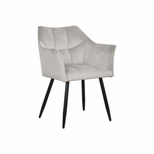 Fotel krzesło nowojorski MILTON nowoczesny glamour modern classic hamptons czarny stelaż