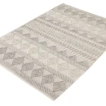 Dywan Hamptons glamour Goya Grey White boho skandynawski nowoczesny indyjski ręcznie pleciony tkany