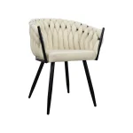 Fotel krzesło ogrodowy LARISSA BLACK OUTDOOR nowojorski nowoczesny glamour czarny stelaż