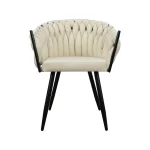 Fotel krzesło ogrodowy LARISSA BLACK OUTDOOR nowojorski nowoczesny glamour czarny stelaż