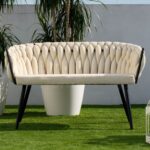 Fotel krzesło ogrodowy LARISSA BLACK OUTDOOR nowojorski nowoczesny glamour czarny stelaż