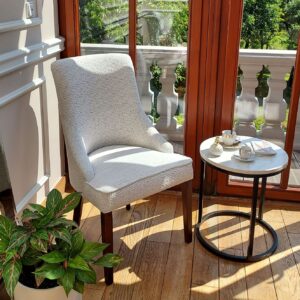 Krzesło ELLE eleganckie klasyczne nowojorskie glamour ecru białe z linii CLASSIC - standard HOTELOWY