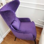 Designerski Fotel uszak OSLO skandynawski nowoczesny fioletowy z linii ESCLUSIVO