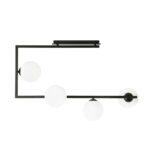 Lampa plafon sufitowy nowoczesny minimalistyczny SOMA 4 czarny szklane klosze kule biel opal