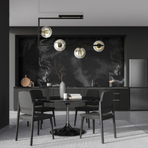 Lampa plafon sufitowy nowoczesny minimalistyczny SOMA 4 czarny szklane klosze kule grafit