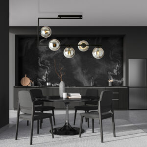 Lampa plafon sufitowy nowoczesny minimalistyczny SOMA 5 czarny szklane klosze kule grafit