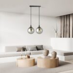 Lampa sufitowa wisząca nowoczesna minimalistyczna COSMO 2 czarna klosze kule grafit