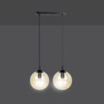Lampa sufitowa wisząca nowoczesna minimalistyczna COSMO 2 czarna klosze kule miodowe