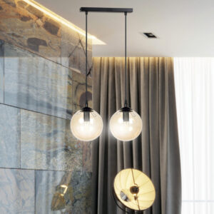 Lampa sufitowa wisząca nowoczesna minimalistyczna COSMO 2 czarna klosze kule miodowe