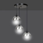 Lampa sufitowa wisząca nowoczesna minimalistyczna COSMO 3 czarna klosze kule grafit premium