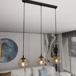 Lampa sufitowa wisząca nowoczesna minimalistyczna COSMO 3 czarna klosze kule miodowe