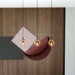Lampa sufitowa wisząca nowoczesna minimalistyczna COSMO 3 czarna klosze kule miodowe