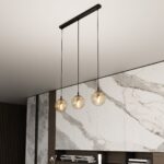 Lampa sufitowa wisząca nowoczesna minimalistyczna COSMO 3 czarna klosze kule miodowe